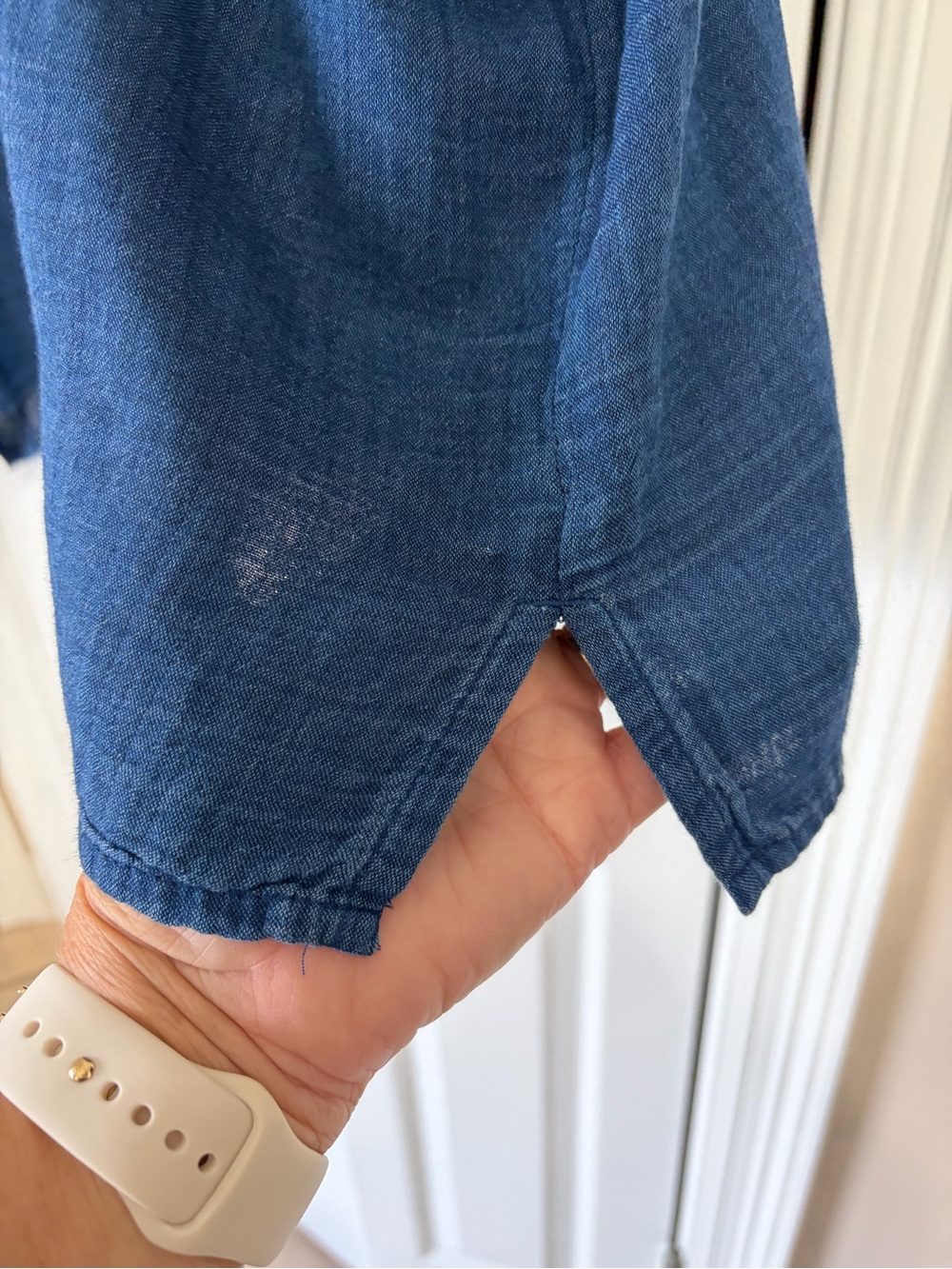 Lane Bryant Indigo Chambray Short Sleeve Tunic - Picture 3 of 4